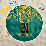 Afro-Jamaicans Tribal Custom Football Beach Blanket Green Style