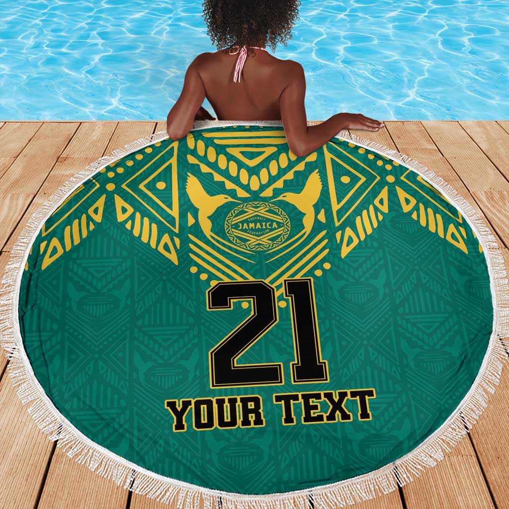 Afro-Jamaicans Tribal Custom Football Beach Blanket Green Style