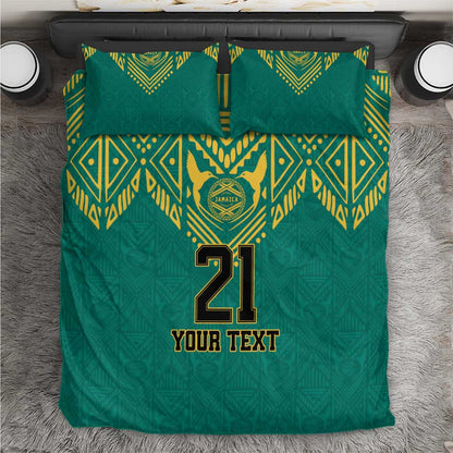 Afro-Jamaicans Tribal Custom Football Bedding Set Green Style