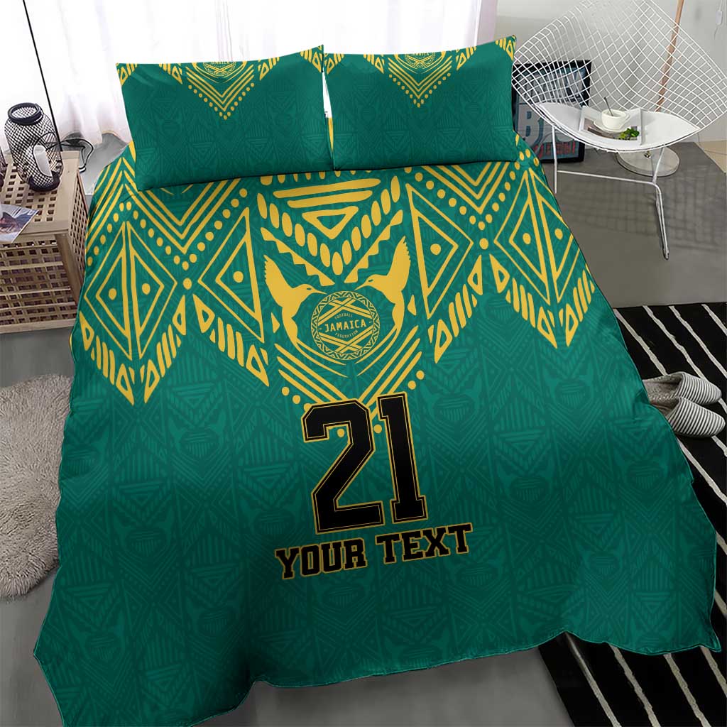 Afro-Jamaicans Tribal Custom Football Bedding Set Green Style