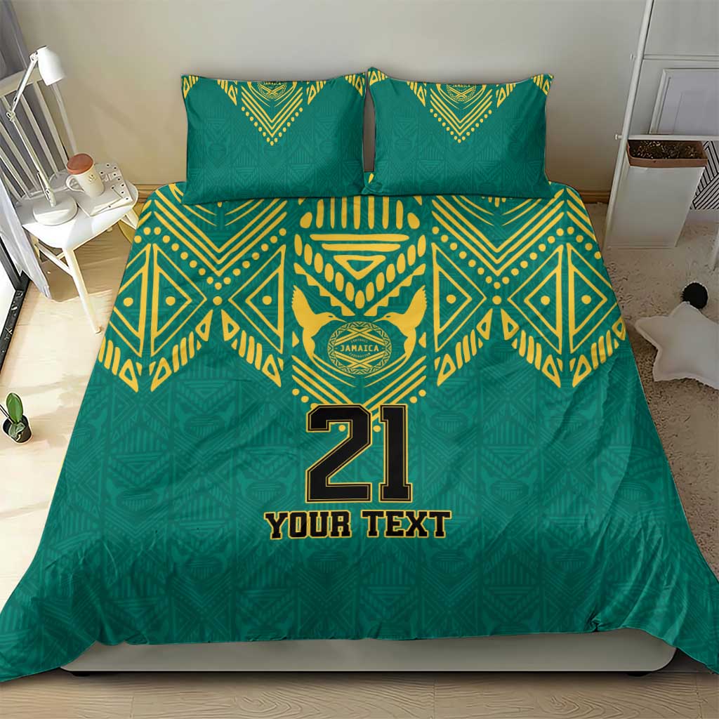 Afro-Jamaicans Tribal Custom Football Bedding Set Green Style