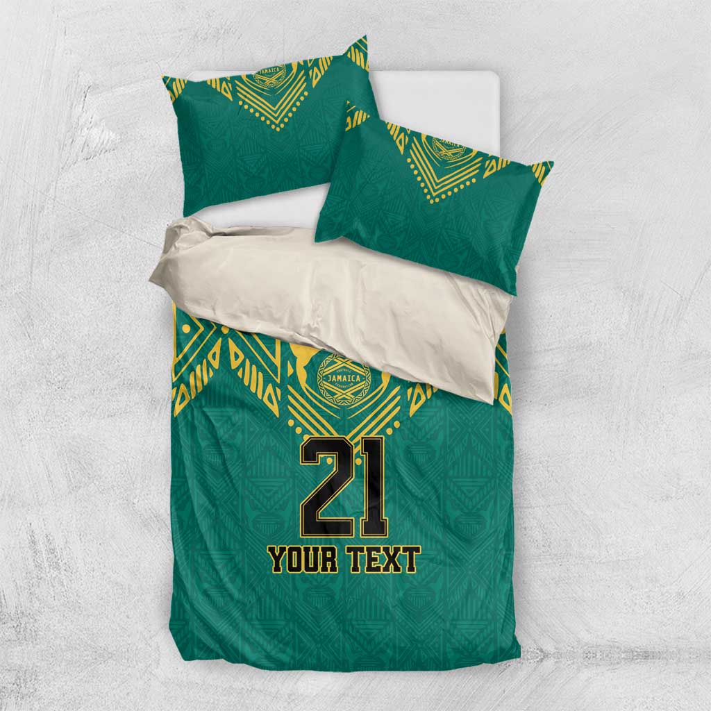 Afro-Jamaicans Tribal Custom Football Bedding Set Green Style