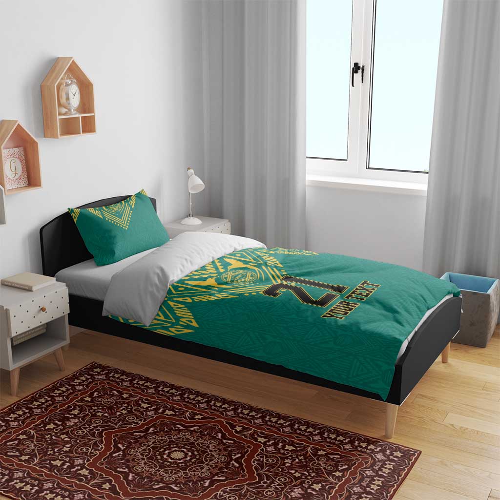 Afro-Jamaicans Tribal Custom Football Bedding Set Green Style