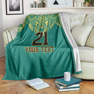 Afro-Jamaicans Tribal Custom Football Blanket Green Style