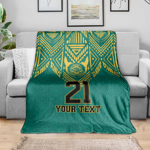 Afro-Jamaicans Tribal Custom Football Blanket Green Style