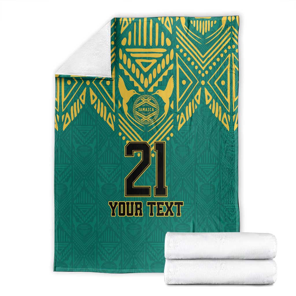 Afro-Jamaicans Tribal Custom Football Blanket Green Style