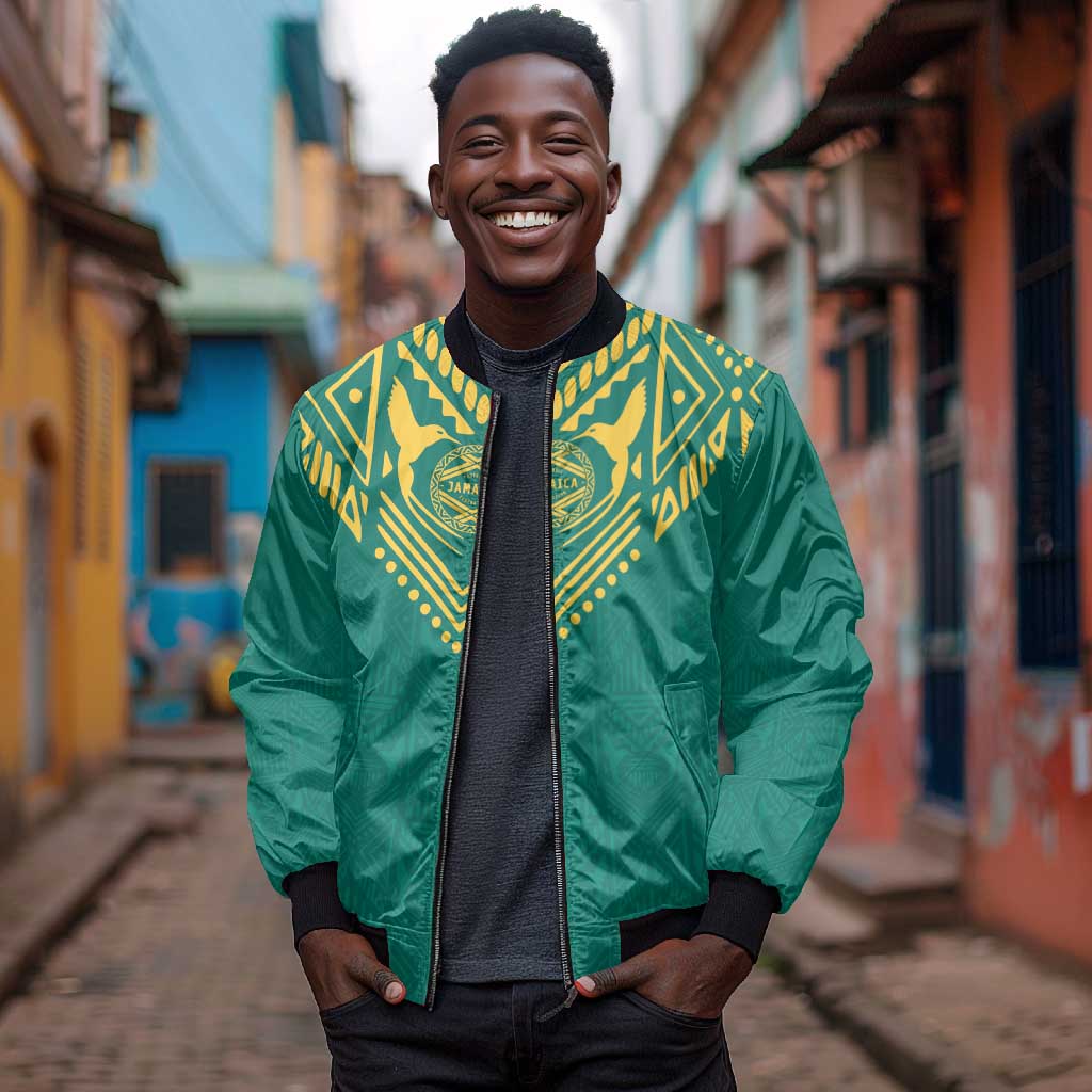 Afro-Jamaicans Tribal Custom Football Bomber Jacket Green Style