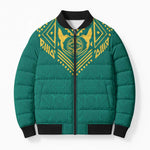 Afro-Jamaicans Tribal Custom Football Bomber Puffer Jacket Green Style