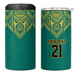 Afro-Jamaicans Tribal Custom Football 4 in 1 Can Cooler Tumbler Green Style