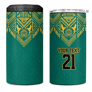 Afro-Jamaicans Tribal Custom Football 4 in 1 Can Cooler Tumbler Green Style