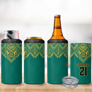 Afro-Jamaicans Tribal Custom Football 4 in 1 Can Cooler Tumbler Green Style