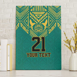 Afro-Jamaicans Tribal Custom Football Canvas Wall Art Green Style