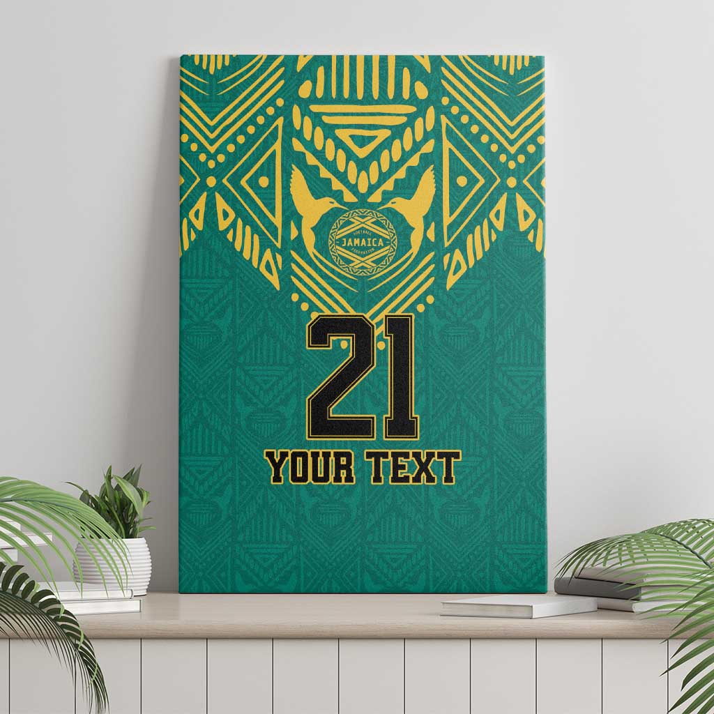 Afro-Jamaicans Tribal Custom Football Canvas Wall Art Green Style