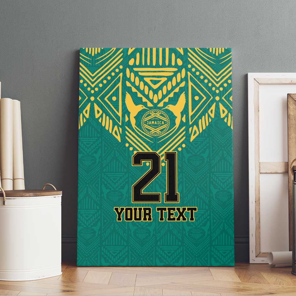 Afro-Jamaicans Tribal Custom Football Canvas Wall Art Green Style