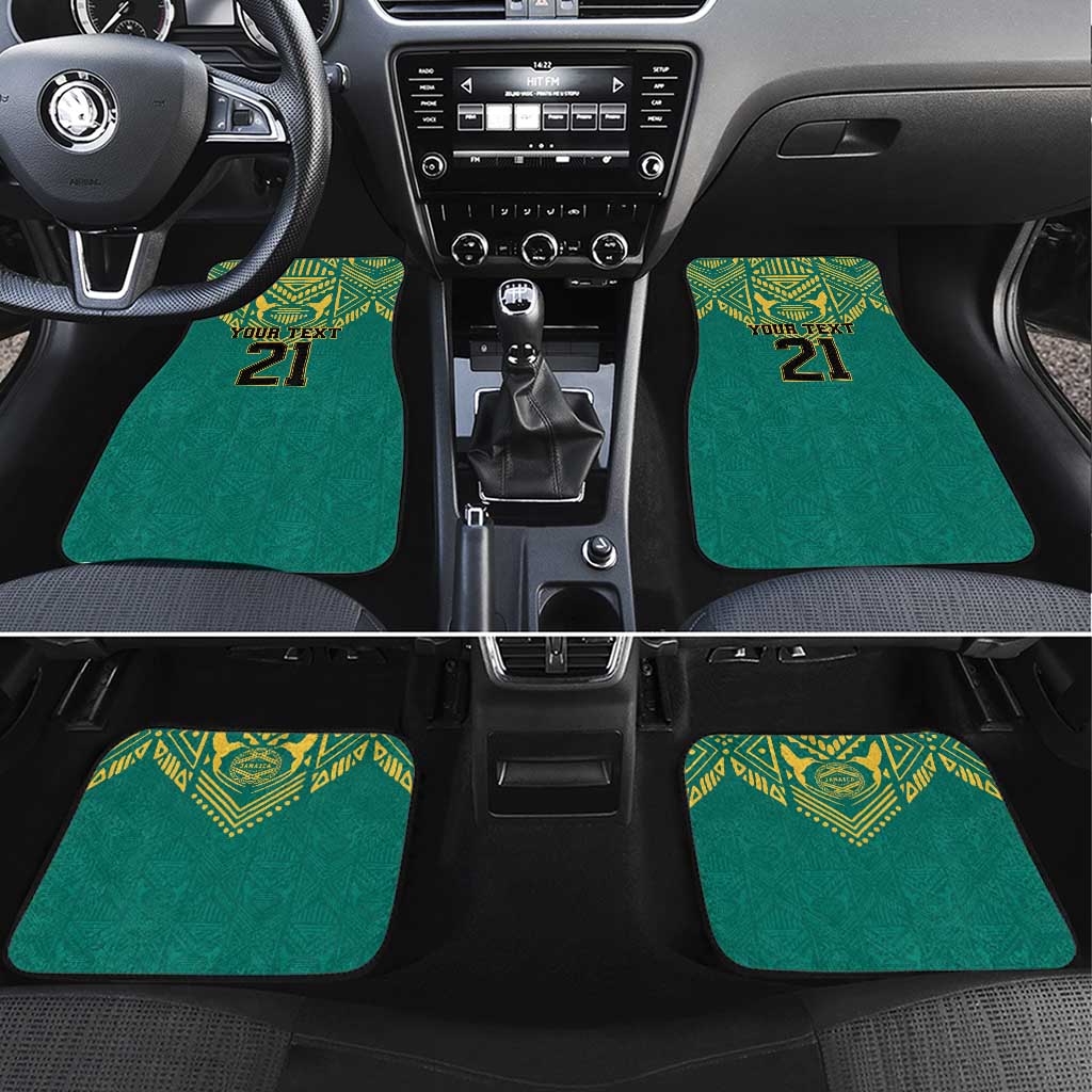 Afro-Jamaicans Tribal Custom Football Car Mats Green Style