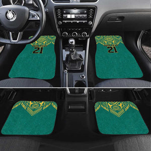 Afro-Jamaicans Tribal Custom Football Car Mats Green Style