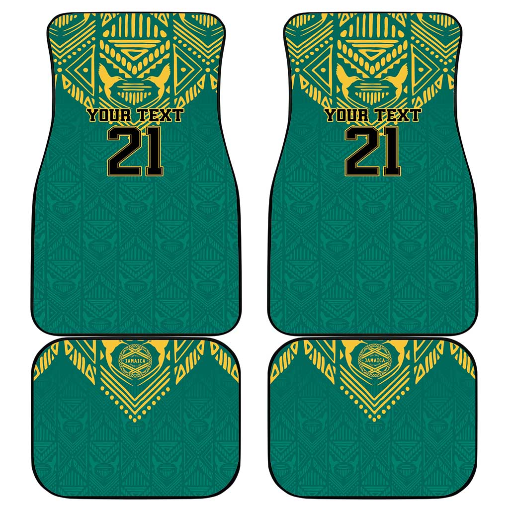 Afro-Jamaicans Tribal Custom Football Car Mats Green Style