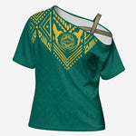 Afro-Jamaicans Tribal Custom Football Cross Shoulder Shirt Green Style