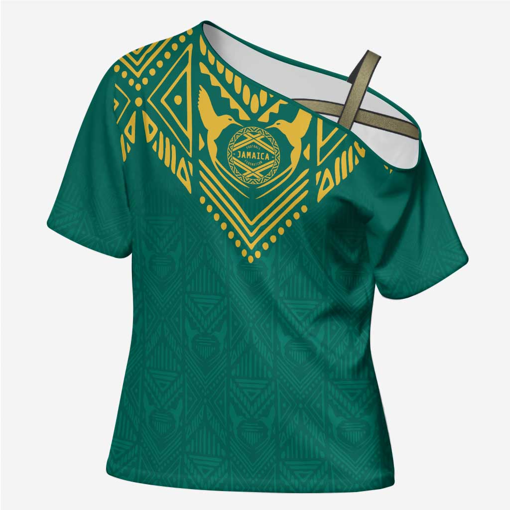 Afro-Jamaicans Tribal Custom Football Cross Shoulder Shirt Green Style