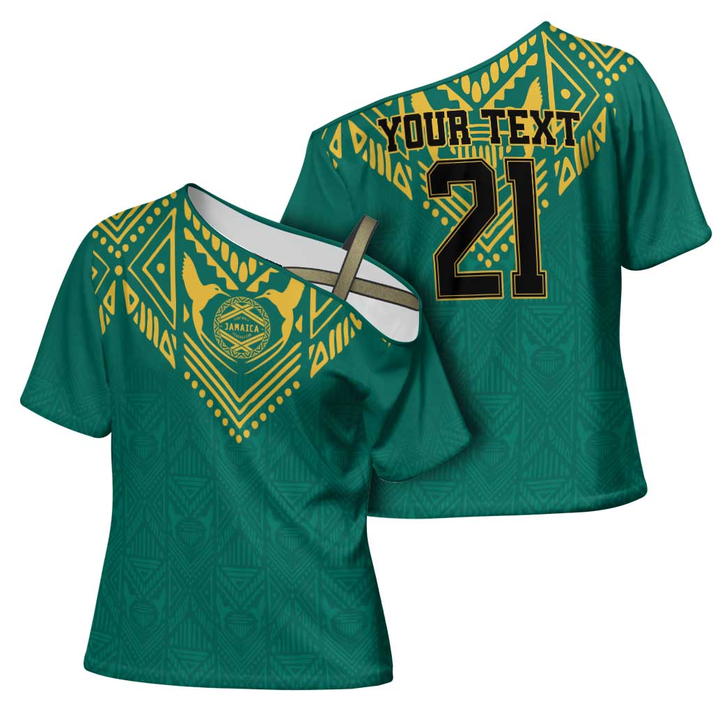 Afro-Jamaicans Tribal Custom Football Cross Shoulder Shirt Green Style