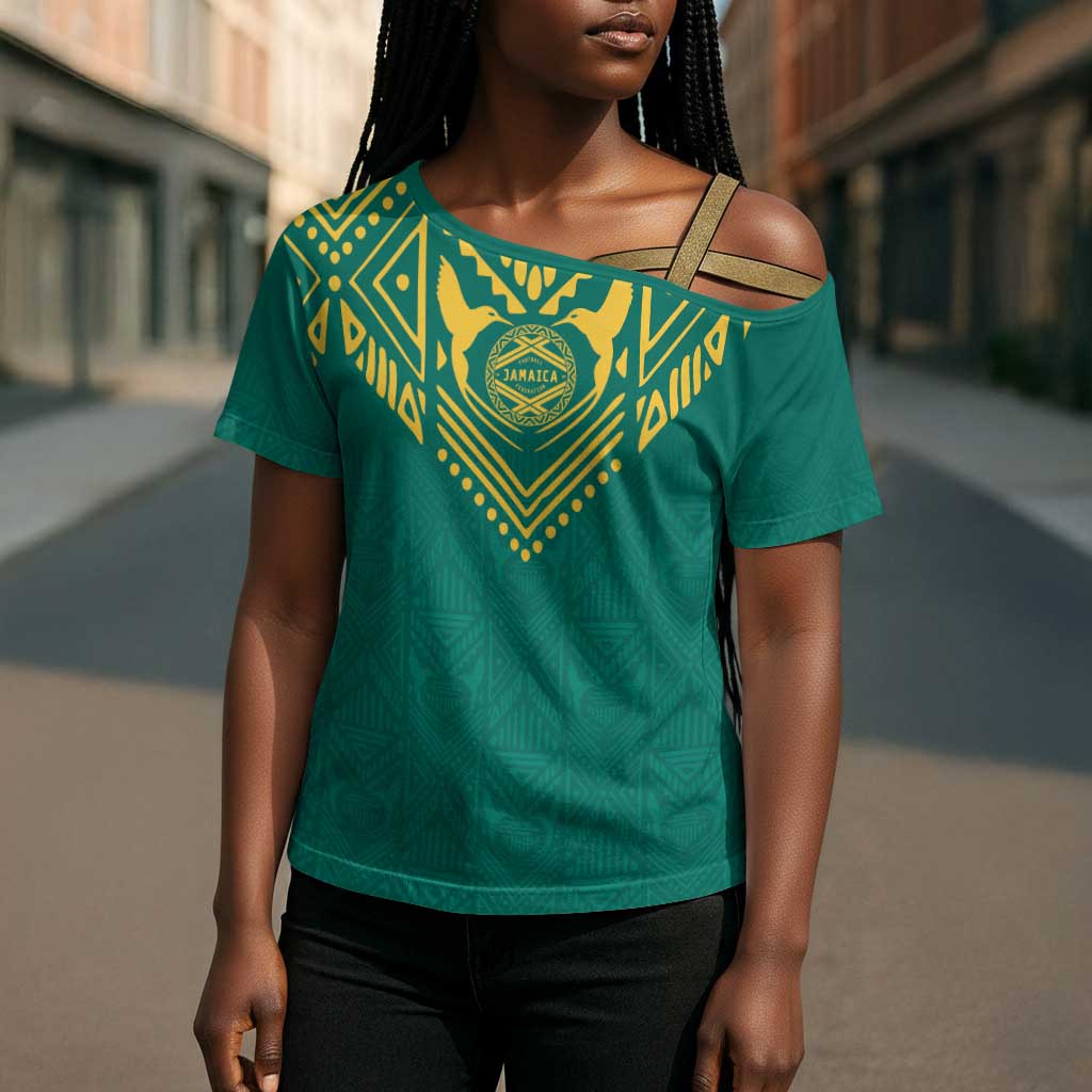 Afro-Jamaicans Tribal Custom Football Cross Shoulder Shirt Green Style