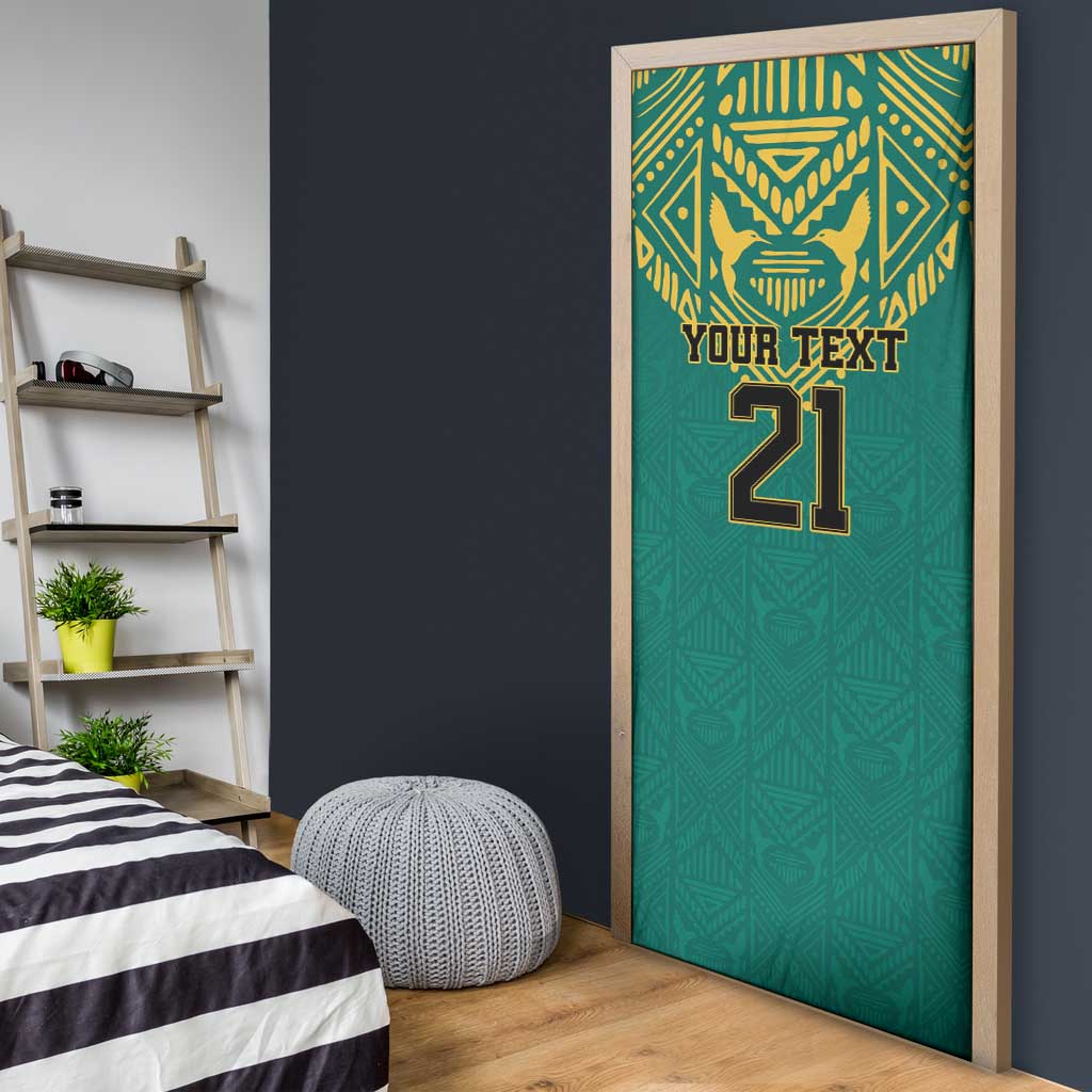 Afro-Jamaicans Tribal Custom Football Door Cover Green Style