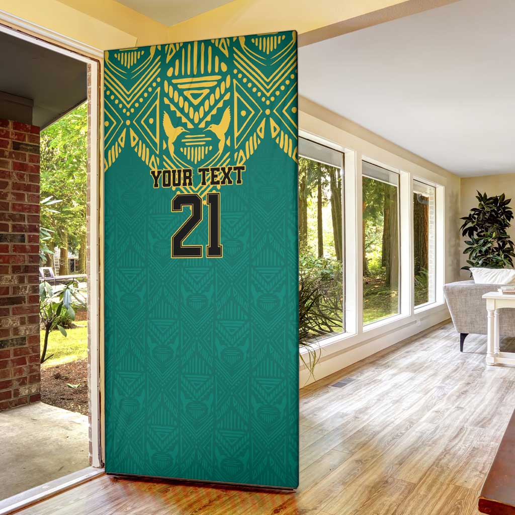 Afro-Jamaicans Tribal Custom Football Door Cover Green Style
