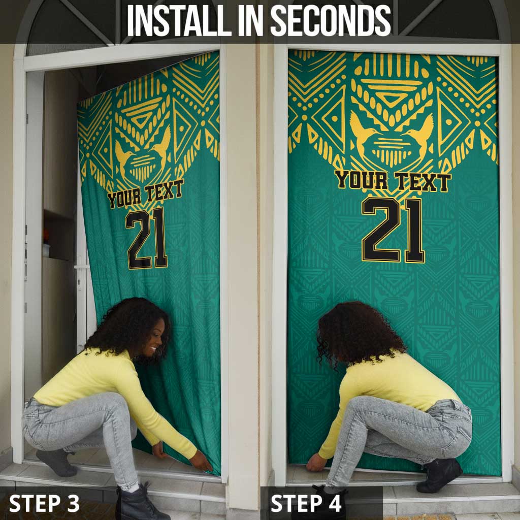Afro-Jamaicans Tribal Custom Football Door Cover Green Style