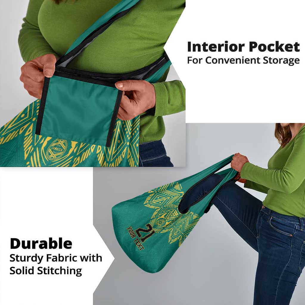 Afro-Jamaicans Tribal Custom Football Grocery Bag Green Style