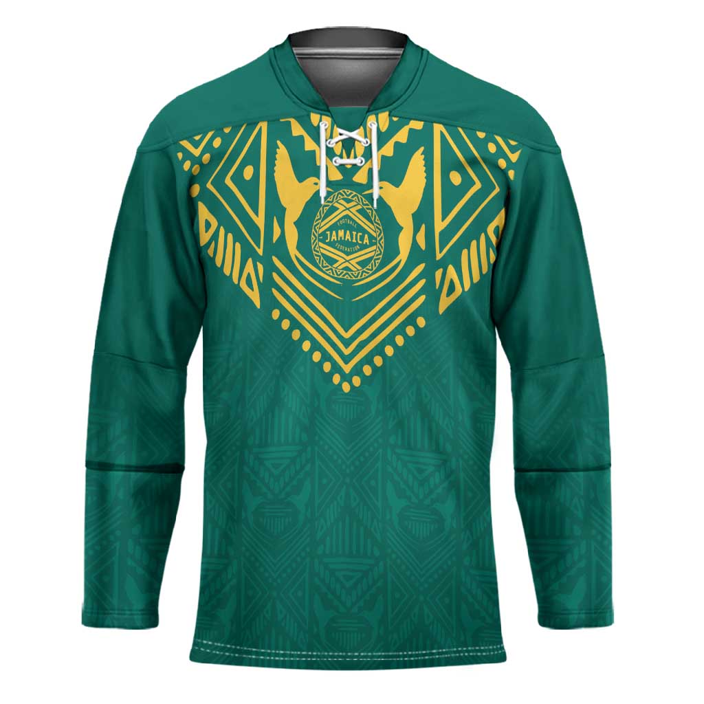 Afro-Jamaicans Tribal Custom Football Hockey Jersey Green Style