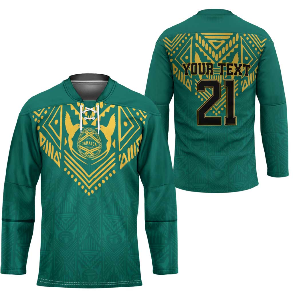 Afro-Jamaicans Tribal Custom Football Hockey Jersey Green Style