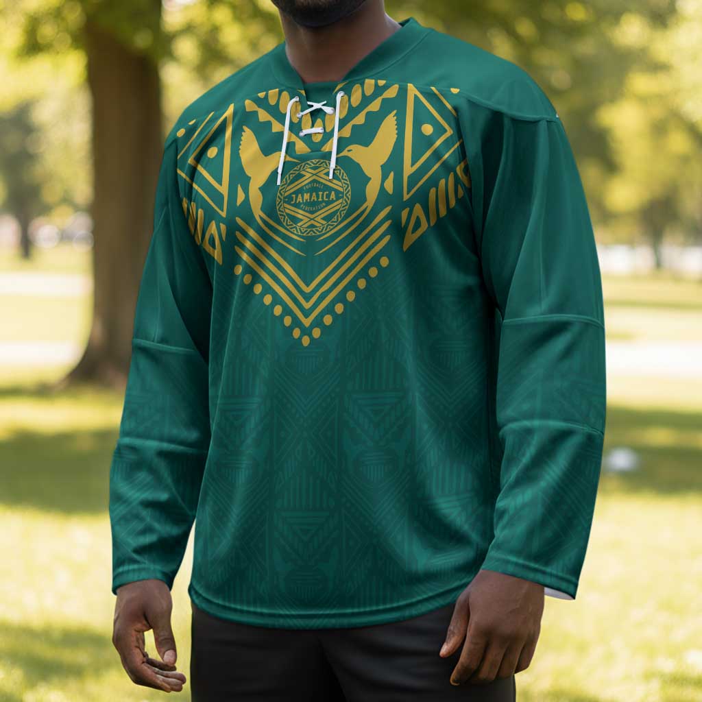 Afro-Jamaicans Tribal Custom Football Hockey Jersey Green Style