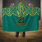 Afro-Jamaicans Tribal Custom Football Hooded Blanket Green Style