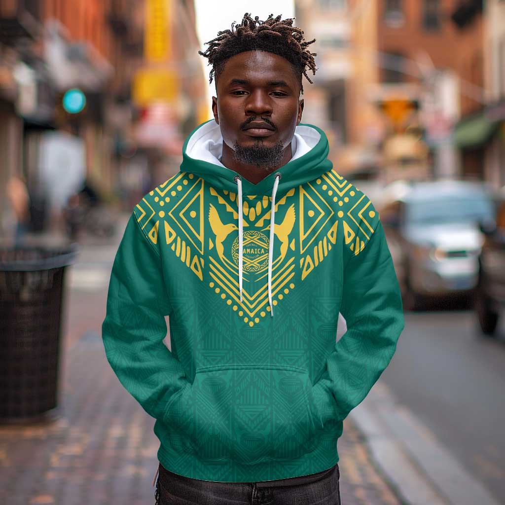 Afro-Jamaicans Tribal Custom Football Hoodie Green Style