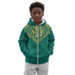 Afro-Jamaicans Tribal Custom Football Kid Hoodie Green Style