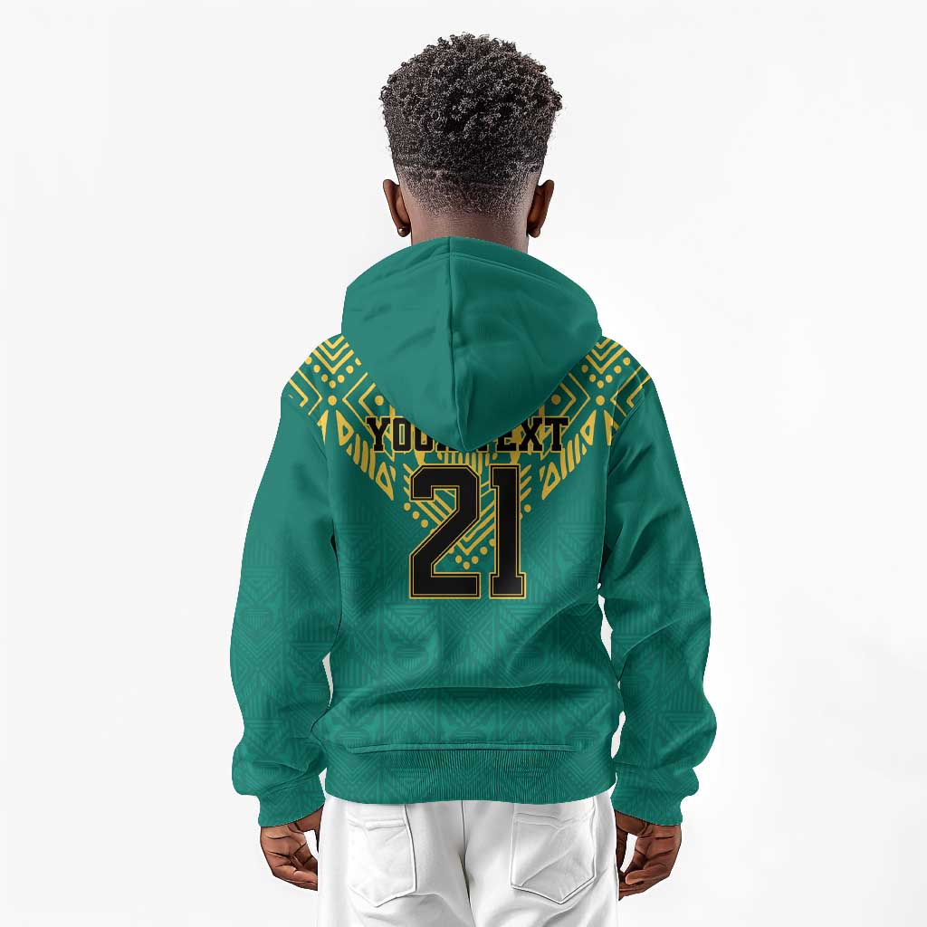 Afro-Jamaicans Tribal Custom Football Kid Hoodie Green Style