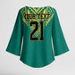 Afro-Jamaicans Tribal Custom Football Kimono Sleeve Blouse Green Style