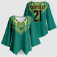 Afro-Jamaicans Tribal Custom Football Kimono Sleeve Blouse Green Style