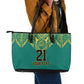 Afro-Jamaicans Tribal Custom Football Leather Tote Bag Green Style