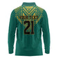 Afro-Jamaicans Tribal Custom Football Long Sleeve Polo Shirt Green Style