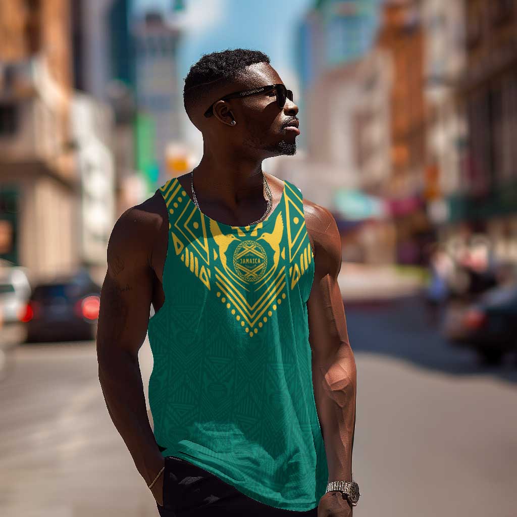 Afro-Jamaicans Tribal Custom Football Men Tank Top Green Style