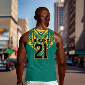 Afro-Jamaicans Tribal Custom Football Men Tank Top Green Style