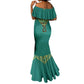 Afro-Jamaicans Tribal Custom Football Mermaid Dress Green Style