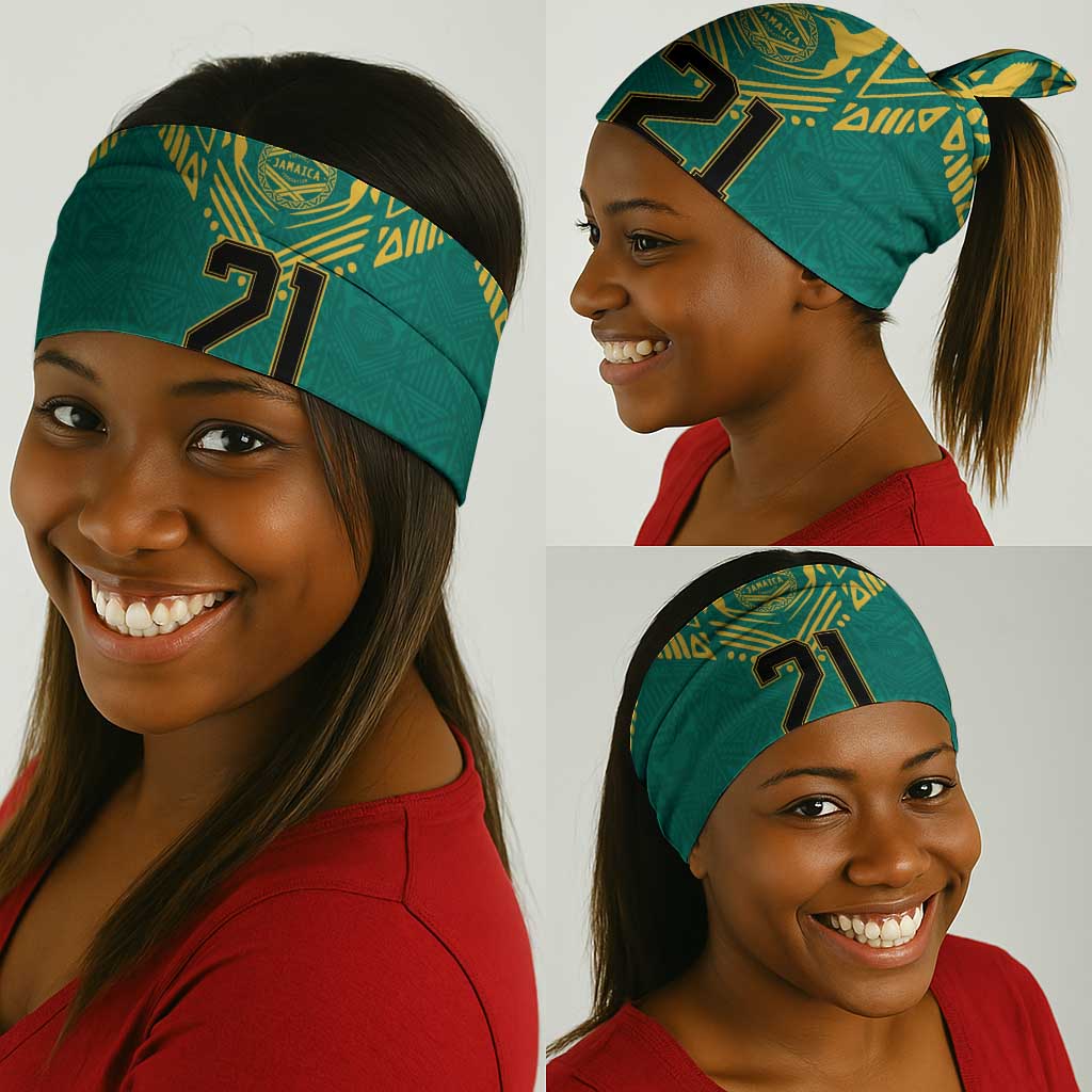 Afro-Jamaicans Tribal Custom Football Neck Gaiter Green Style LT9