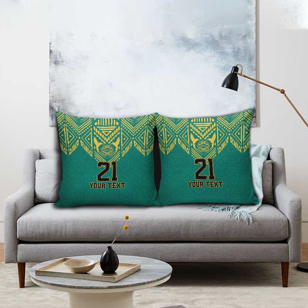 Afro-Jamaicans Tribal Custom Football Pillow Cover Green Style