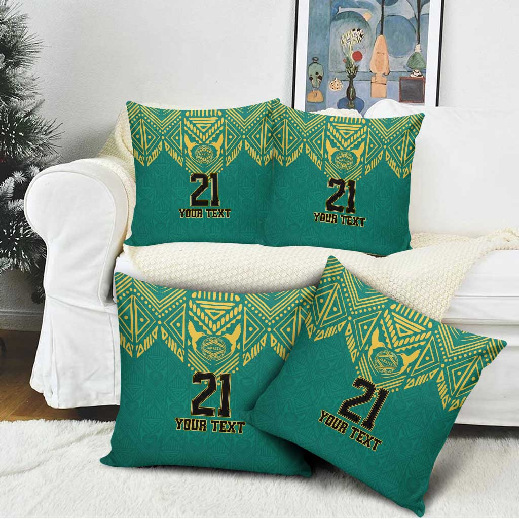 Afro-Jamaicans Tribal Custom Football Pillow Cover Green Style
