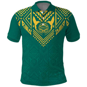 Afro-Jamaicans Tribal Custom Football Polo Shirt Green Style