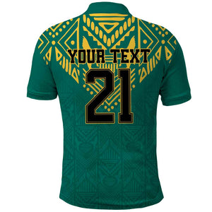 Afro-Jamaicans Tribal Custom Football Polo Shirt Green Style