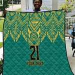 Afro-Jamaicans Tribal Custom Football Quilt Green Style