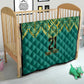 Afro-Jamaicans Tribal Custom Football Quilt Green Style